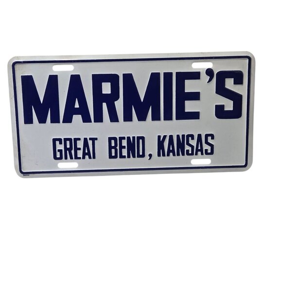 Marmies Great Bend Kansas Car Dealership License Plate Metal KS Car Tag Promo - Picture 8 of 10